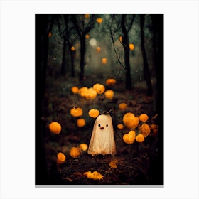 Halloween Bedsheet Ghost Canvas Print