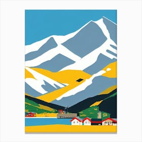 Andermatt, Switzerland Midcentury Vintage Skiing Poster Canvas Print