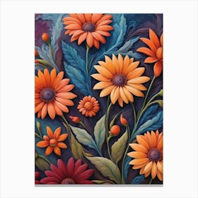 Orange Flowers Canvas Print