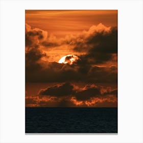 Sunset Over The Ocean 1 Canvas Print