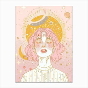 Natural women moon pastel Canvas Print