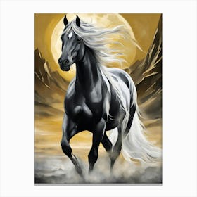 Horse In The Moonlight 16 Canvas Print