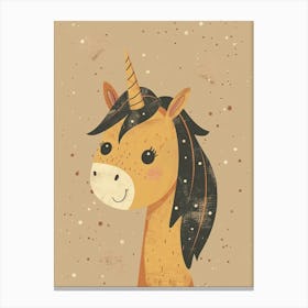 Unicorn With Hair Muted Pastels 1 Canvas Print