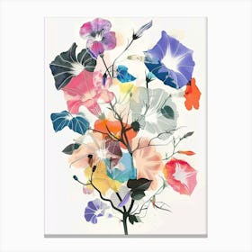 Morning Glory 2 Collage Flower Bouquet Canvas Print