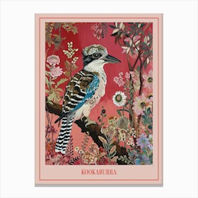 Floral Animal Painting Kookaburra 3 Poster Canvas Print