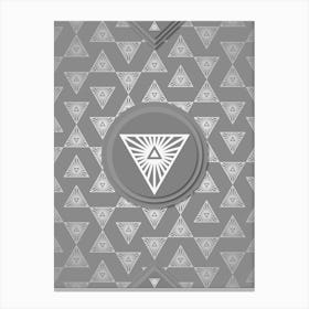 Geometric Glyph Sigil with Hex Array Pattern in Gray n.0276 Canvas Print