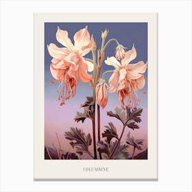 Floral Illustration Columbine 4 Poster Canvas Print