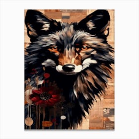 Wolf, Wood, Denim Canvas Print