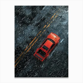 Car In The Rain 1 Canvas Print