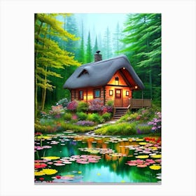 Cottage In The Forest Canvas Print