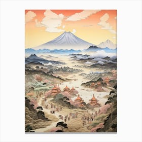 Shikoku Pilgrimage In Shikoku, Ukiyo E Drawing 2 Canvas Print