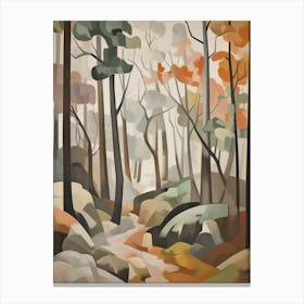 Autumn Fall Forest Pattern Painting 4 Canvas Print