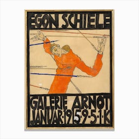 Poster Of The Egon Schiele Exhibition In The Arnot Gallery, Egon Schiele Canvas Print