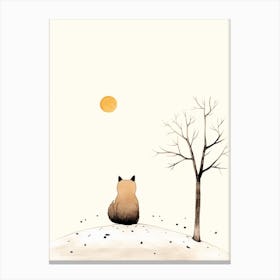 Cute Minimal Fox Illustration 2 Canvas Print