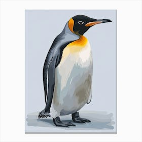 King Penguin Bleaker Island Minimalist Illustration 4 Canvas Print