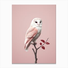 Minimalist Barn Owl 3 Illustration Canvas Print