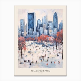 Winter City Park Poster Millennium Park Chicago 1 Canvas Print