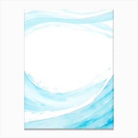 Blue Ocean Wave Watercolor Vertical Composition 7 Canvas Print