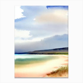 Dornoch Beach 2, Highlands, Scotland Watercolour Canvas Print