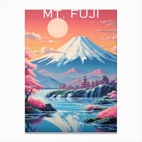 Colourful Japan travel poster Mt Fuji Canvas Print