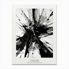 Chaos Abstract Black And White 1 Poster Canvas Print