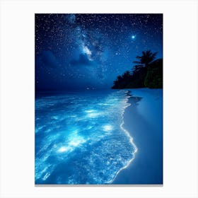 Blue Lagoon At Night Canvas Print