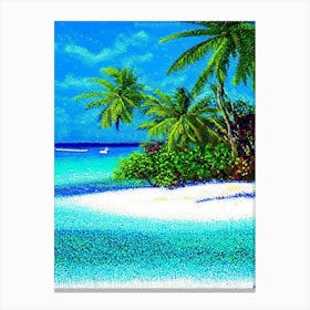 Cayo Coco Cuba Pointillism Style Tropical Destination Canvas Print