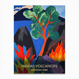 Hawaii Volcanoes National Park Travel Poster Matisse Style 3 Canvas Print