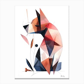 Abstrac Dog , Minimalism, Cubism Canvas Print