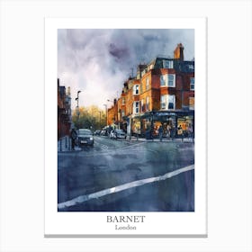 Barnet London Borough   Street Watercolour 3 Poster Canvas Print