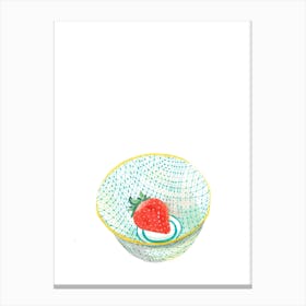 Strawberry In A Bowl Canvas Print