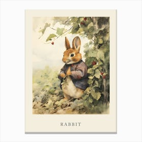 Beatrix Potter Inspired  Animal Watercolour Rabbit 6 Canvas Print