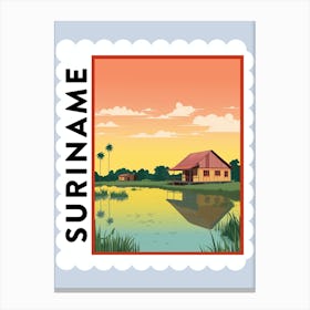 Suriname Travel Stamp Poster Canvas Print