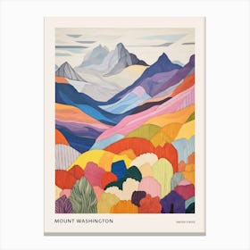 Mount Washington United States 1 Colourful Mountain Illustration Poster Canvas Print