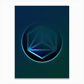 Geometric Neon Glyph on Jewel Tone Triangle Pattern 446 Canvas Print