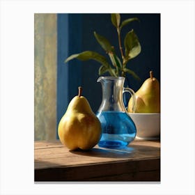 Pears In A Pitcher Canvas Print