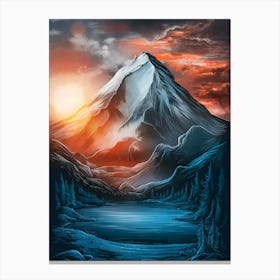 Mountain Landscape At Sunset Canvas Print