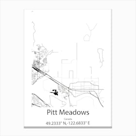 Pitt Meadows,Canada Minimalist Map Canvas Print