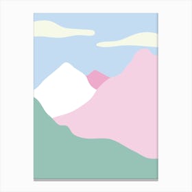 Pink And White Mountains Canvas Print