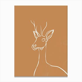 Deer Head - Boho, Line Art 2 Canvas Print