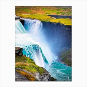 Gullfoss Waterfall, Iceland Realistic Photograph Canvas Print