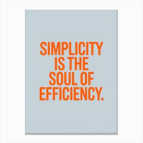 Simplicity Is The Soul Of Efficiency Canvas Print