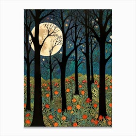 William Morris Moonlight In The Forest 129 Canvas Print