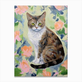 A Exotic Shorthair Cat Painting, Impressionist Painting 3 Canvas Print