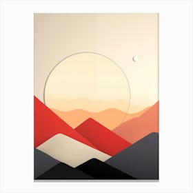 Abstract geometrical sunset Landscape Canvas Print