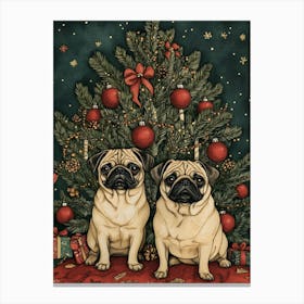 Christmas Pugs 8 Canvas Print