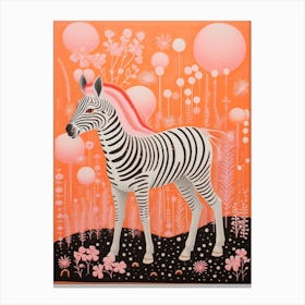 Orange Zebra Calf Canvas Print