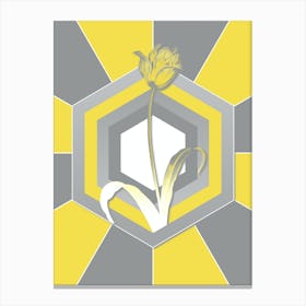 Vintage Didier's Tulip Botanical Geometric Art in Yellow and Gray n.089 Canvas Print