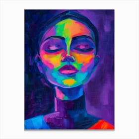 Woman With Closed Eyes Canvas Print