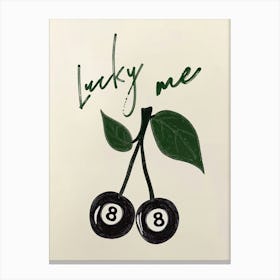 Lucky Eight Ball Cherries Canvas Print